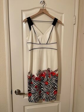 White printed midi dress